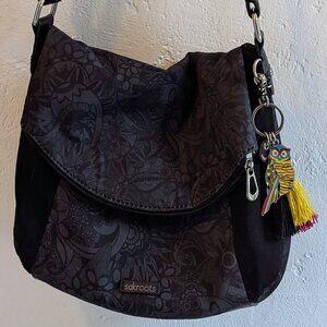 Sakroots Eco-Twill Foldover Crossbody Charcoal/Black Spirit Desert